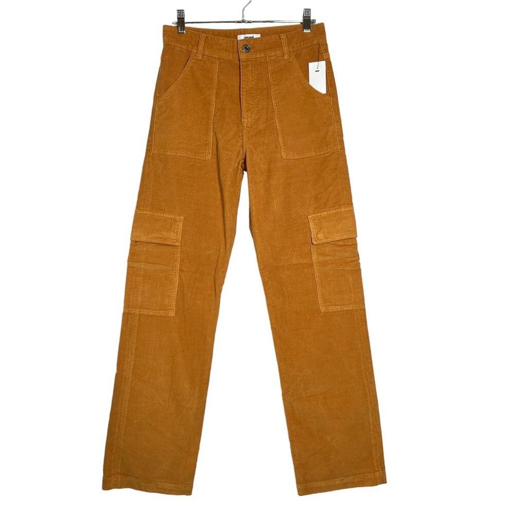 NWT MAVI JEANS High Rise Cargo Corduroy Pants SIZE 27 x 31 Orange Cords NEW